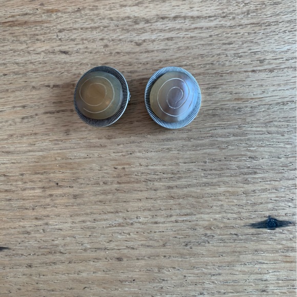 None Jewelry - Antique Topaz Silver Button‎ Earrings Pierced Women’s Preloved